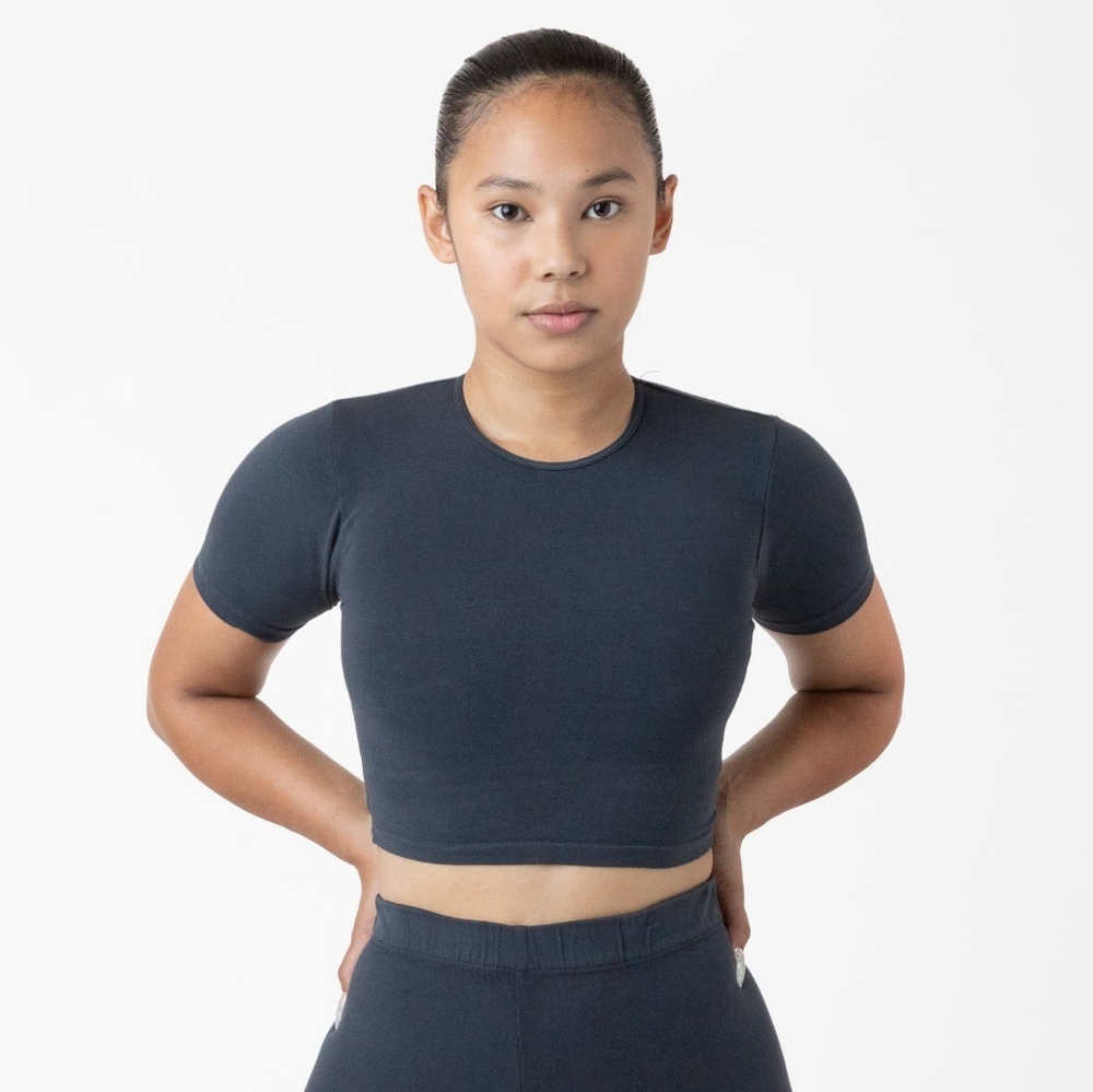 Garment Dye Short Sleeve Crop Top